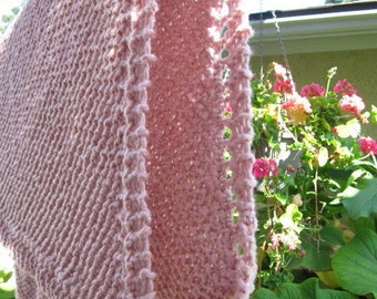 Price reduction knit organic cotton baby blanket (pink)