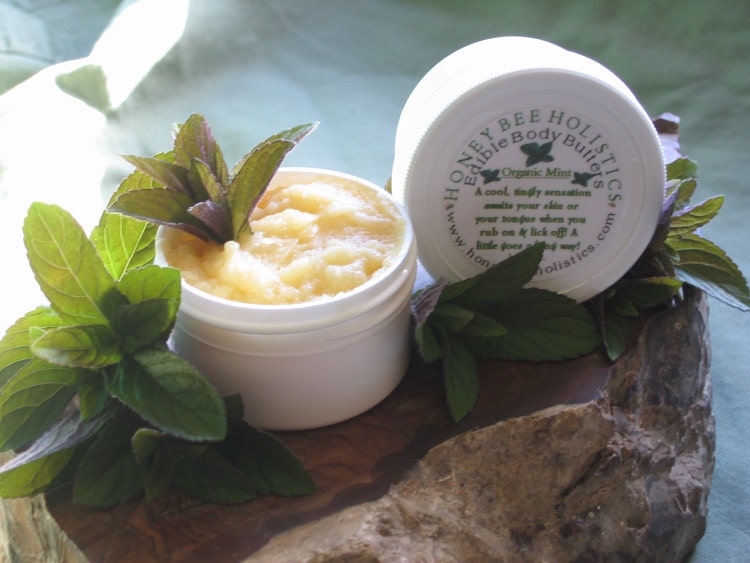 Organic Mint Edible Body Butter 1 1/2 oz size by HoneyBeeHolistics
