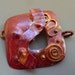 Solid Copper Toggle Clasp Square Squiggles Red Patina 40mm