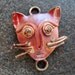 Solid Copper Connector Kitty Cat 28mm Cat Lover