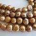 Freshwater Pearls Nugget Large Hole Pearl Bronze dark Gold 9mm 10mm 23 Pieces