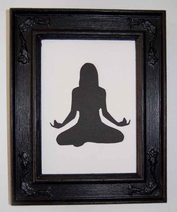 framed yoga silhouette easy pose sukhasana
