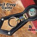 Steampunk Belt Key Ring Fob w/Watch Workings Concho, Handmade Leather