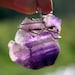 African Amethyst Wire Wrapped in Sterling Silver Crystal Pendant