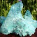 Aqua Aura Blue Quartz Large Double Terminated Crystal Cluster