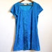SALE - Vintage Velvet Dress - Bright Blue Crushed Velvet Mini Dress with Short Sleeves - Size Small/Medium