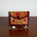 spring sale // Vintage Tooled Leather Coin Purse - Floral Pattern