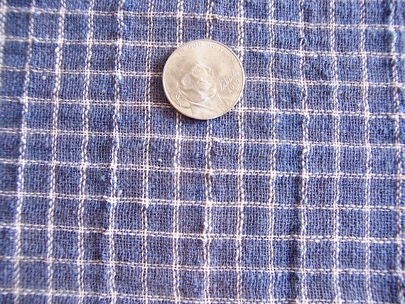 Antique Primitive Small Checked HOMESPUN Fabric Lancaster