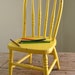Vintage Bentwood Childs Chair - Old Chippy Yellow Paint - Long Bow Back 1940s