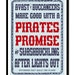 Pirates Promise - No Swashbuckling after lights out - Art Poster Childrens Reminder