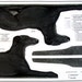 Greyhound Material Dog Pillow Fabric Kit Panel, Black coat color