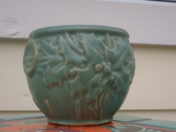 Green McCoy Pottery Holly Planter