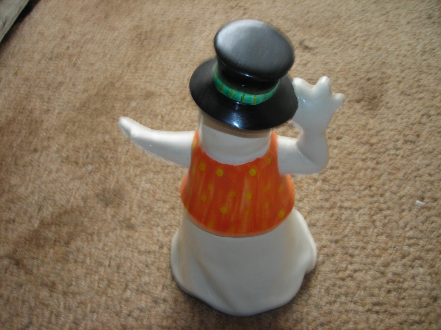 vintage holloween ghost ceramic top hat and vest