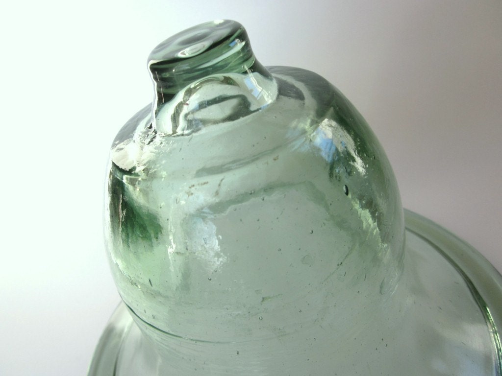 Vintage Green Glass Cloche Cottage Garden