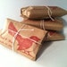 RESERVED // Rustic Summer Wedding Favors. Set of 90 with custom stamp. Coffee, Tea and Cocoa