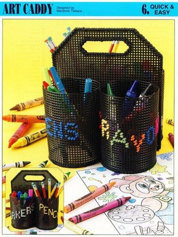 Plastic Canvas Art Caddy