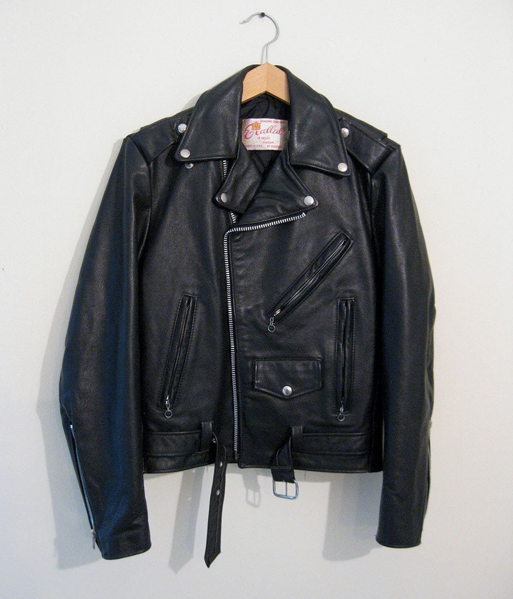 EXCELLED Vintage Motorcycle Leather Jacket Mint