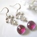 Fuchsia Azalea Flower Earrings In Matte Silver - Bridal Jewelry, Bridesmaid Earrings, Maid In Honor, Gift For Her