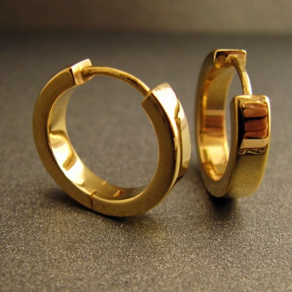 Men's hoop earrings electric gold hoop earrings gold