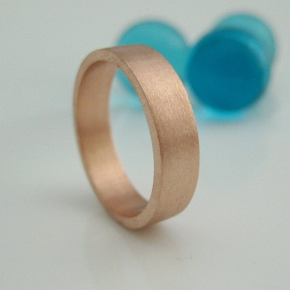 5-6mm Wedding Band for men or women Rose gold plated over