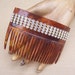 Vintage hair comb Art Deco faux tortoise with rhinestone trim hair accessory
