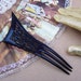 Vintage hair comb Victorian French jet mourning hair accessory