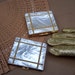 Vintage powder compact and folding coin purse set unused 1960s (AC)