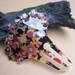 Spanish hair comb vintage red black floral flamenco mantilla dance style (F) E