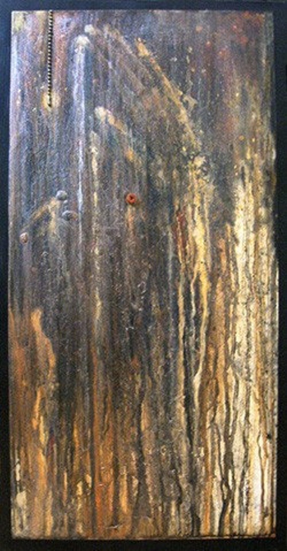 Abstract Painting on Rusted Sheet Metal