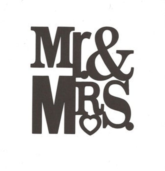 Mr and Mrs word silhouette by hilemanhouse on Etsy