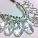 Crystal Clear Stormy Seas Briolette Double Strand Bib Statement Necklace Jersey tie Anthropologie, Perfect Storm