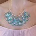 Beautiful Silver and Aqua Briolette Double Strand Necklace Bridal Necklace, Stormy Seas Anthropologie Tiffany Skies