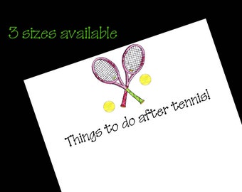 Personalized Tennis Notepad ~ Tennis Gift ~ 3 Sizes