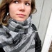 Striped Viking Ship Scarf with Black Button