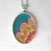 15% off sale - Fruit Punch - Teal, Pink, Yellow Lace Necklace, Spring Neon Jewelry, Pink Lace Jewelry Fashion Yellow Pendant