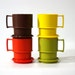 Vintage Tupperware Mugs with Coaster Lids