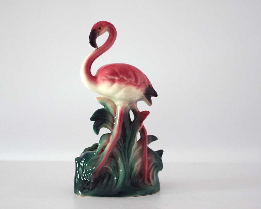 Vintage Pink Flamingo Planter