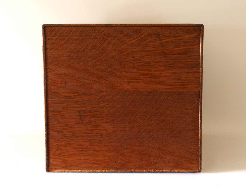 Wood Library Card File Six Drawer Globe Wernicke