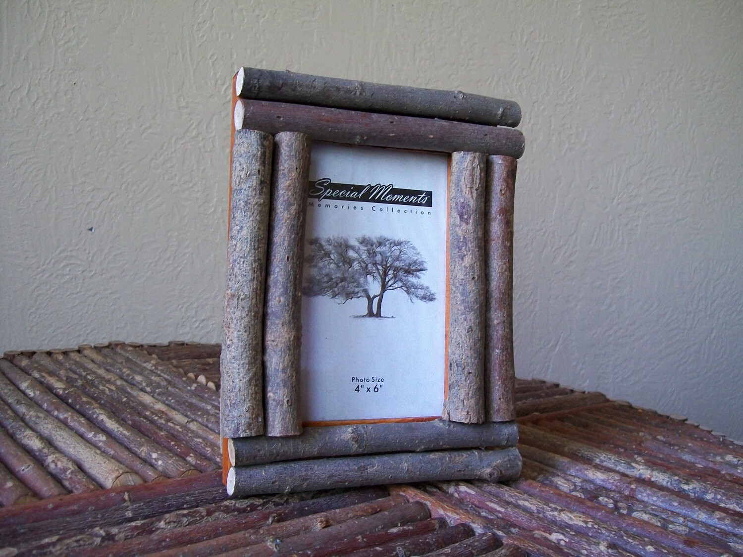 Rustic Twig Log picture photo frame4x6 lodge adirondack cabin