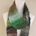 Multicolor hand knitted scarf in a cotton, silk blend with tassel - one of a kind spring scarf