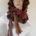 Chunky Scarf Italian yarn Hand Knit Scarf in Rich Colors - dark blue, mustard, maroon, gray with tassels, neck warmer winter fashion