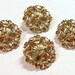 VINTAGE Gold Earring BLANKS Two (2) Pairs Add Your Own Rhinestones Deco Flower Jewelry Destash (Y251)