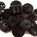 VINTAGE Black Glass BuTTONS Antique Victorian Black Glass WHISTLE Buttons Vintage Steampunk Fashion Button Destash (J79)