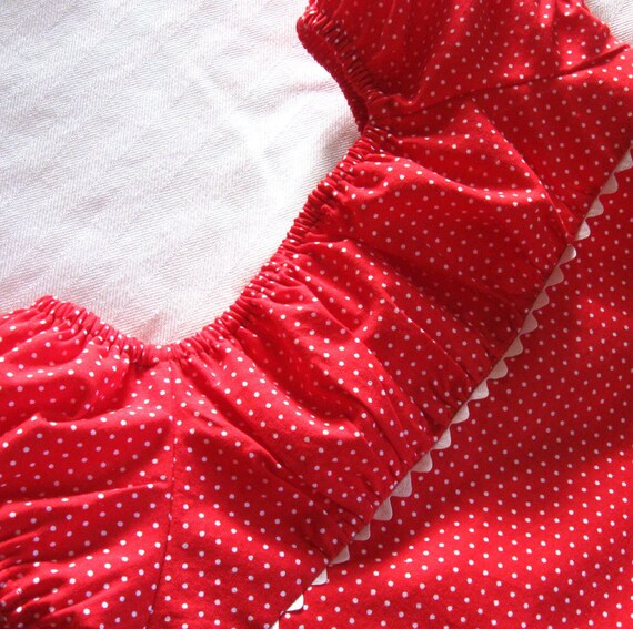 red and white polka dot robe