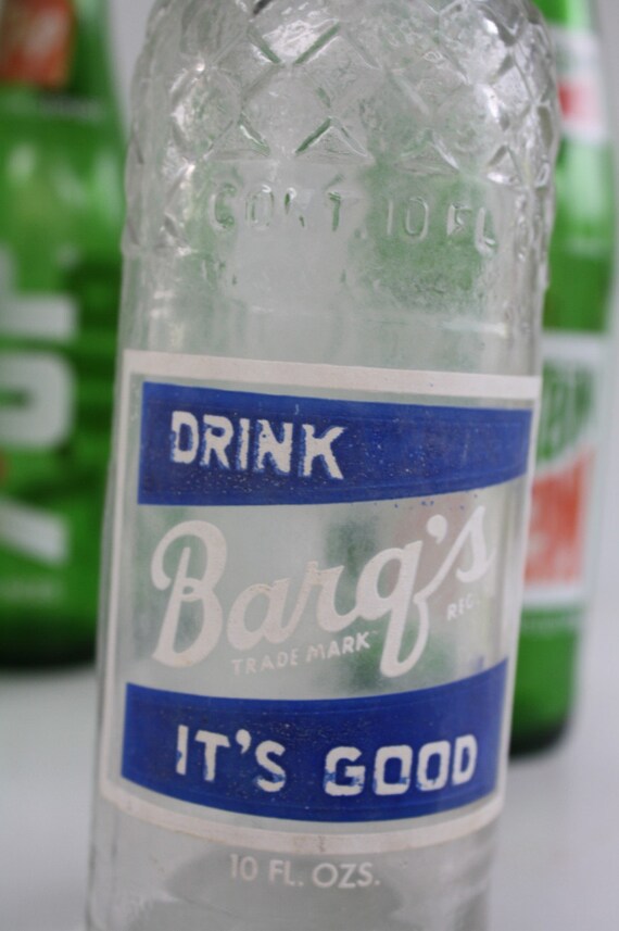 Vintage Painted Label Soda Bottle Barq's Root Beer