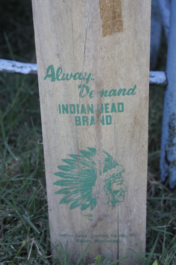 Vintage Boat Paddle Indian Head Brand