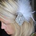 Tania - Art Deco Bridal hair piece - Veil clip- Vintage inspired rhinestone hairclip