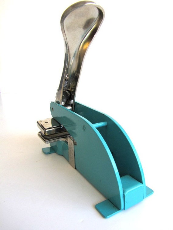 Industrial Letter Embosser Aqua Vintage Desk Accessory