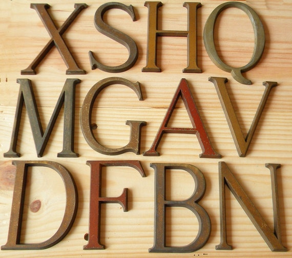vintage metal letters 12