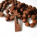 huge vintage rosary made with wooden beads french rosary